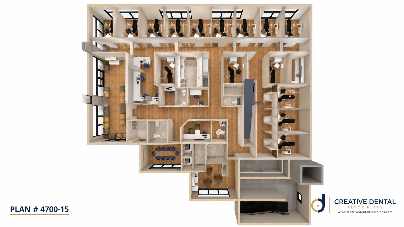 3D Floor Plan — Plan #4700-15