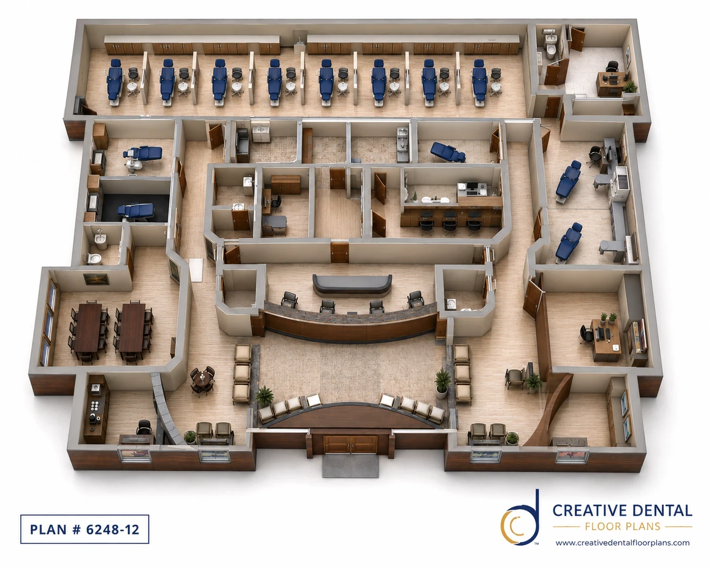 3D Floor Plan — Plan #6248-12